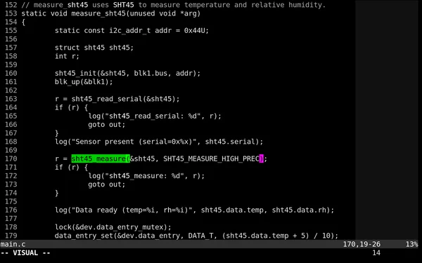 Source code of Airgeek A1 firmware open in Nvim