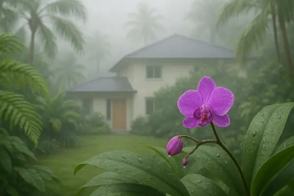 A rainy day outside