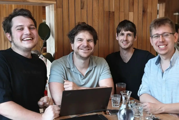 Photograph of four nerds
